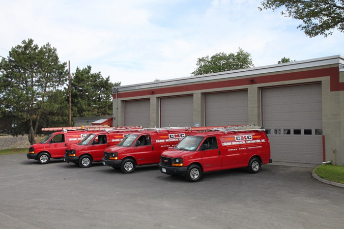 Colonie Mechanical Contractors fleet of vans