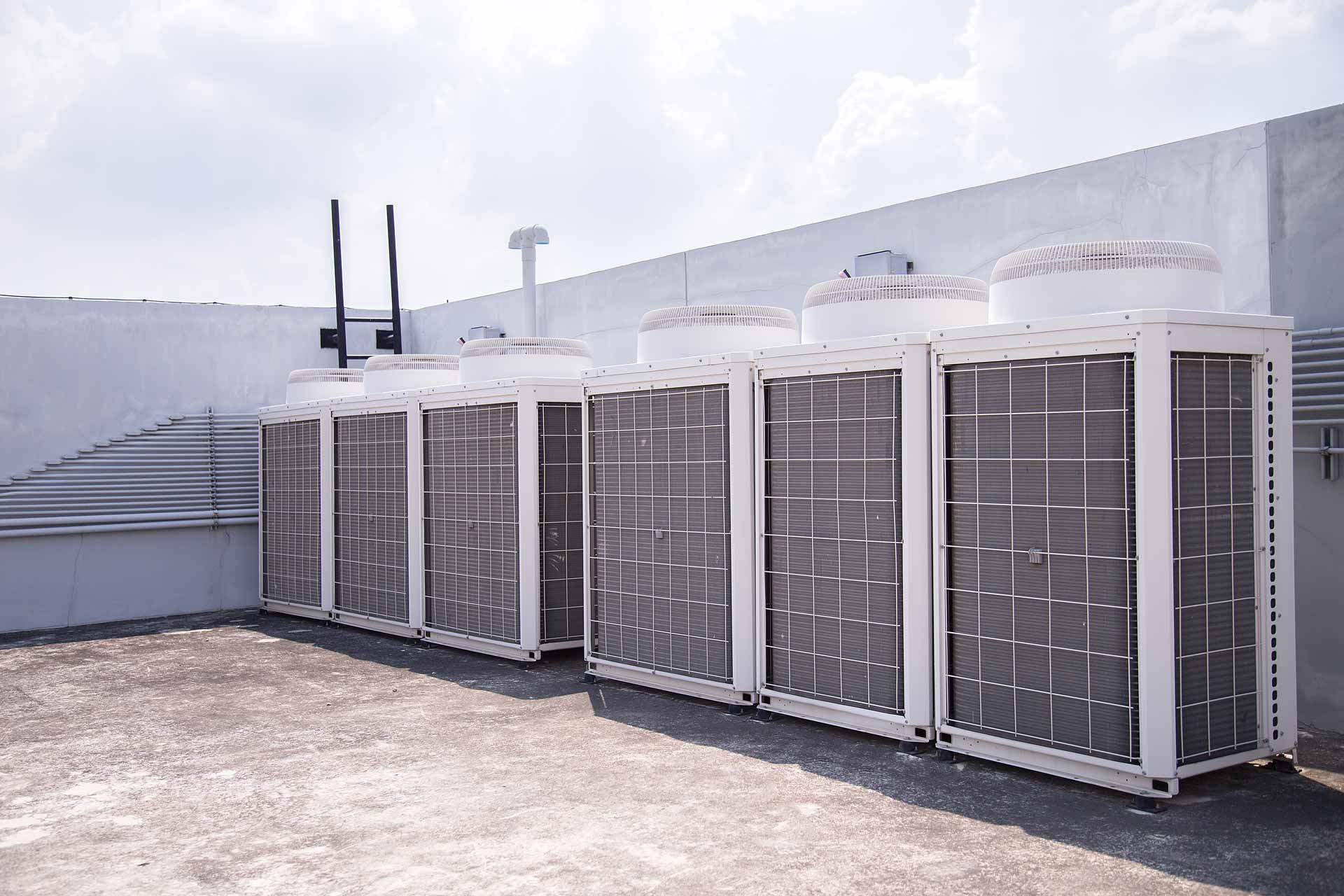 Commercial HVAC system on roof